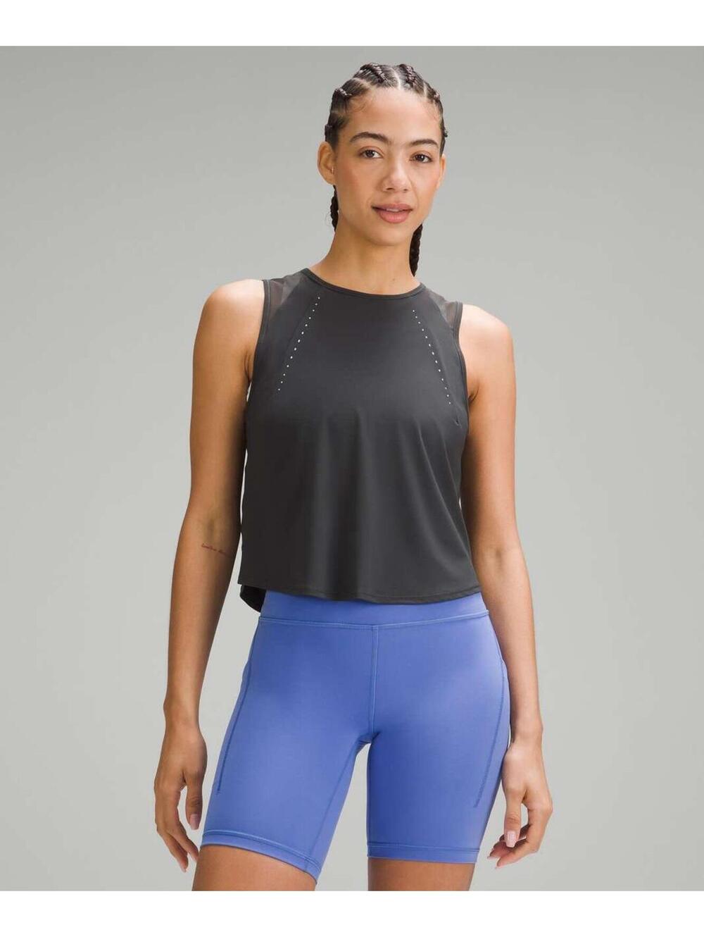 Lululemon Sculpt Cropped Tank Top Black Sz 4